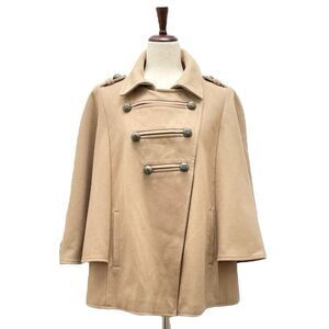 Dorothy Perkins Wool Military Cape in Camel Lined Coat Women’s Size 10 US 42 EU